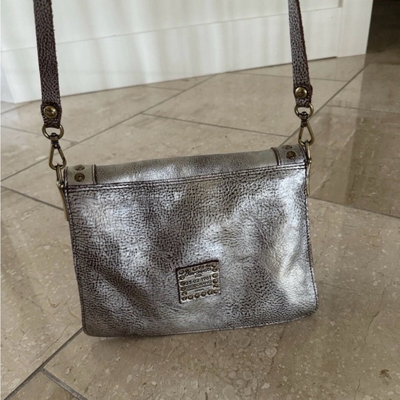 Campomaggi Teodorano Silver Metallic Leather Crossbody Shoulder Bag RARE HTF - Picture 16 of 16